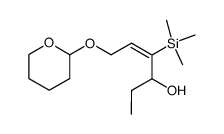 (E)-6-((tetrahydro-2H-pyran-2-yl)oxy)-4-(trimethylsilyl)hex-4-en-3-ol Structure