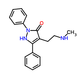 4-[2-(Methylamino)ethyl]-2,5-diphenyl-1,2-dihydro-3H-pyrazol-3-one结构式