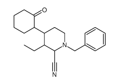 1-benzyl-3-ethyl-4-(2-oxocyclohexyl)piperidine-2-carbonitrile结构式