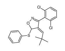3-(2,6-Dichloro-phenyl)-4-[2,2-dimethyl-prop-(E)-ylidene]-5-phenylsulfanyl-4,5-dihydro-isoxazole结构式