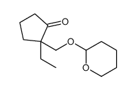 2-ethyl-2-(oxan-2-yloxymethyl)cyclopentan-1-one Structure