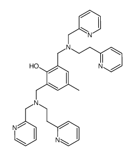 2,6-bis[N-(2-pyridylmethyl)-2-(2-pyridyl)ethylaminomethyl]-4-methylphenol结构式