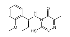 (S)-4-[1-(2'-methoxyphenyl)propyl]amino-3-mercapto-6-methyl-4H-1,2,4-triazin-5-one Structure