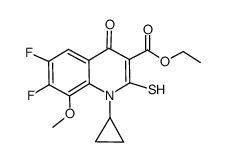 ethyl 1-cyclopropyl-6,7-difluoro-2-mercapto-8-methoxy-4-oxo-1,4-dihydroquinoline-3-carboxylate Structure