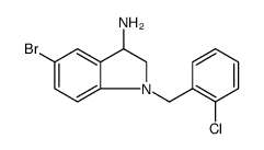 1H-Indol-3-amine, 5-bromo-1-[(2-chlorophenyl)methyl]-2,3-dihydro结构式