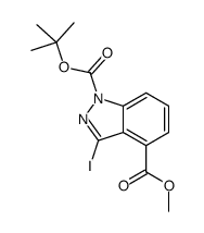 1-O-tert-butyl 4-O-methyl 3-iodoindazole-1,4-dicarboxylate结构式