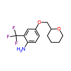 4-(Tetrahydro-2H-pyran-2-ylmethoxy)-2-(trifluoromethyl)aniline结构式