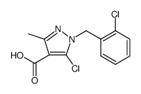 1H-Pyrazole-4-carboxylic acid, 5-chloro-1-[(2-chlorophenyl)methyl]-3-methyl结构式