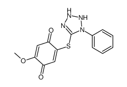 2-methoxy-5-[(1-phenyl-2,3-dihydrotetrazol-5-yl)sulfanyl]cyclohexa-2,5-diene-1,4-dione结构式