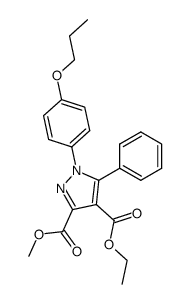 5-Phenyl-1-(4-propoxy-phenyl)-1H-pyrazole-3,4-dicarboxylic acid 4-ethyl ester 3-methyl ester结构式