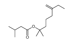 (2-methyl-6-methylideneoctan-2-yl) 3-methylbutanoate Structure