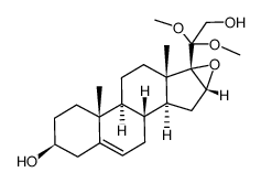 20,20-dimethoxy-16α,17α-epoxypregn-5-ene-3β,21-diol-20-one Structure