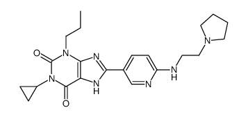 1-Cyclopropyl-3-propyl-8-[6 (2-(pyrrolidin-1-yl)ethylamino)-3-pyridyl]xanthine Structure