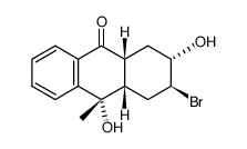 (+-)-3c-bromo-2t,10t-dihydroxy-10c-methyl-(4ar,9ac)-1,2,3,4,4a,9a-hexahydro-anthrone结构式