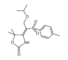 (Z)-4-[2-isopropoxy-1-(p-toluenesulfonyl)ethylidene]-5,5-dimethyloxazolidin-2-one结构式