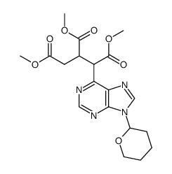 dimethyl 2-methoxycarbonyl-3-<(tetrahydropyran-2-yl)purin-6-yl>pentanedioate结构式