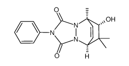 (1S*,10S*)-10-Hydroxy-1,11,11-trimethyl-4-phenyl-2,4,6-triazatricyclo<5.2.2.02,6>undec-8-en-3,5-dion Structure