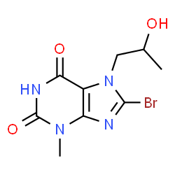 8-Bromo-7-(2-hydroxypropyl)-3-methyl-3,7-dihydro-1H-purine-2,6-dione structure