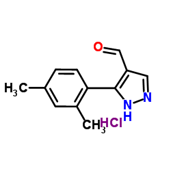 5-(2,4-Dimethylphenyl)-1H-pyrazole-4-carbaldehyde hydrochloride (1:1)结构式