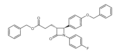 3-[(2S,3R)-2-(4-benzyloxy-phenyl)-1-(4-fluorophenyl)-4-oxo-azetidin-3-yl]-propionic acid benzyl ester Structure