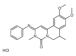 9,10-dimethoxy-3,7-dimethyl-2-phenylimino-6,7-dihydropyrimido[6,1-a]isoquinolin-4-one,hydrochloride Structure