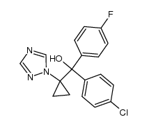 4-Chlorophenyl-4-fluorophenyl-[1-(1,2,4-triazol-1-yl)-cyclo-propyl]-carbinol结构式