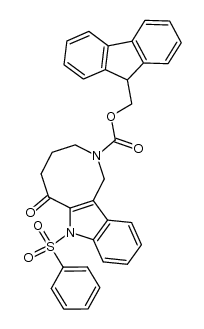 (9H-fluoren-9-yl)methyl 6-oxo-7-(phenylsulfonyl)-3,4,5,6-tetrahydro-1H-azocino[4,3-b]indole-2(7H)-carboxylate结构式