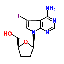 7-Iodo-2',3'-dideoxy-7-deazaadenosine Structure