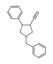 1-苄基-4-苯基吡咯烷-3-甲腈结构式