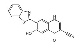 7-(2-苯并噻唑)-1,4-二氢-6-羟基-4-氧代-3-喹啉甲腈结构式