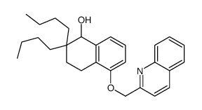 2,2-dibutyl-5-(quinolin-2-ylmethoxy)-3,4-dihydro-1H-naphthalen-1-ol结构式