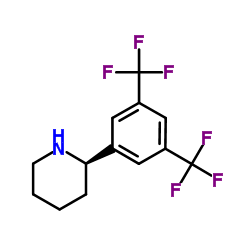 (2R)-2-[3,5-Bis(trifluoromethyl)phenyl]piperidine结构式
