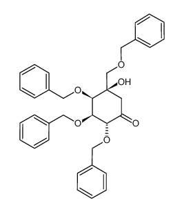 (2R,3S,4R,5R)-2,3,4-tris(benzyloxy)-5-((benzyloxy)methyl)-5-hydroxycyclohexanone Structure
