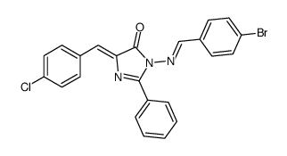 (5Z)-3-[(E)-(4-bromophenyl)methylideneamino]-5-[(4-chlorophenyl)methylidene]-2-phenylimidazol-4-one结构式
