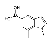 1,7-Dimethyl-1H-indazole-5-boronic acid结构式