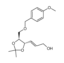 (E)-3-((4S,5S)-5-((4-ethoxybenzyloxy)methyl)-2,2-dimethyl-1,3-dioxolan-4-yl)prop-2-en-1-ol结构式