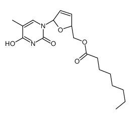 [(2S,5R)-5-(5-methyl-2,4-dioxopyrimidin-1-yl)-2,5-dihydrofuran-2-yl]methyl octanoate Structure