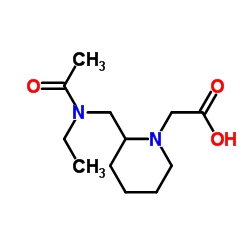 (2-{[Acetyl(ethyl)amino]methyl}-1-piperidinyl)acetic acid结构式