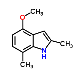 4-Methoxy-2,7-dimethyl-1H-indole结构式