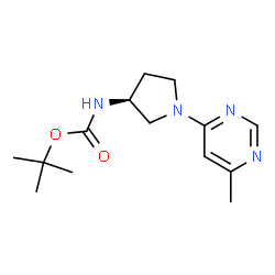 tert-Butyl N-[(3S)-1-(6-methylpyrimidin-4-yl)pyrrolidin-3-yl]carbamate Structure