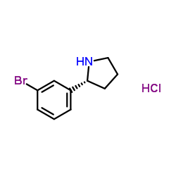 (2R)-2-(3-Bromophenyl)pyrrolidine hydrochloride (1:1) structure