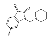 6-fluoro-1-(piperidin-1-ylmethyl)indole-2,3-dione结构式