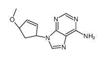 9-[(1R,4S)-4-methoxycyclopent-2-en-1-yl]purin-6-amine结构式