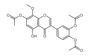 4-(7-acetoxy-5-hydroxy-8-methoxy-4-oxo-4H-chromen-3-yl)-1,2-phenylene diacetate Structure
