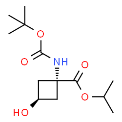 propan-2-yl -1-{[(tert-butoxy)carbonyl]amino}-3-hydroxycyclobutane-1-carboxylate,trans- Structure