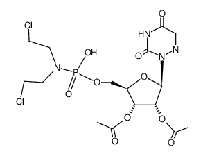 2-(O2,O3-diacetyl-O5-{[bis-(2-chloro-ethyl)-amino]-hydroxy-phosphoryl}-β-D-ribofuranosyl)-2H-[1,2,4]triazine-3,5-dione Structure