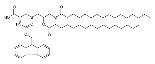 Fmoc-Cys((RS)-2,3-di(palimitoyloxy)propyl)-OH structure