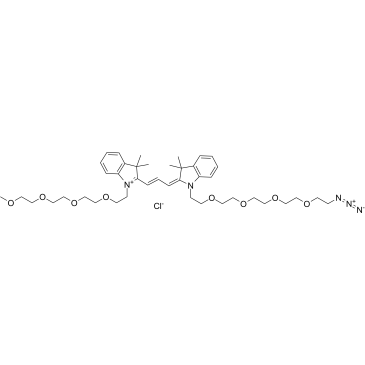 N-(m-PEG4)-N'-(azide-PEG4)-Cy3结构式