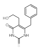 6-benzyl-5-(2-hydroxyethyl)-2-sulfanylidene-1H-pyrimidin-4-one结构式