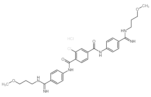 4-Benzenedicarboxamide, 2-chloro-N, N-bis[4-[imino[ (3-methoxypropyl)amino]methyl]phenyl]- dihydrochloride结构式